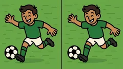 Hlavolam: Nájdite všetky rozdiely na obrázku futbalistu za 23 sekúnd